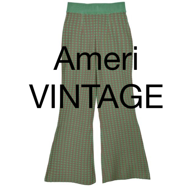 AMERI COLORFUL GINGHAM CHECK PANTS 緑　M