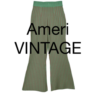 アメリヴィンテージ(Ameri VINTAGE)のAMERI COLORFUL GINGHAM CHECK PANTS 緑　M(カジュアルパンツ)