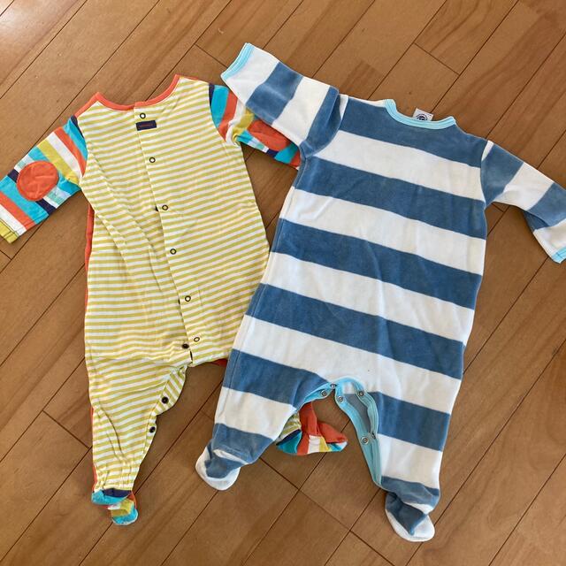 PETIT BATEAU(プチバトー)のプチバトー　カティミニ　60cm 3ヶ月　ロンパース　足つき　セット キッズ/ベビー/マタニティのベビー服(~85cm)(ロンパース)の商品写真