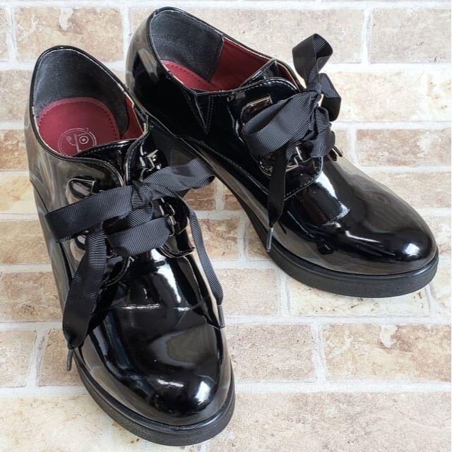 ヨースケ YOSUKE ☆ エナメル ブーティ L ブラック レディースの靴/シューズ(ブーティ)の商品写真