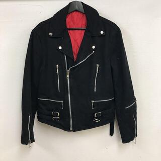 vintage black cotton riders jacket bg(ライダースジャケット)