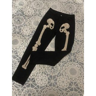 slash youth ボーン　骨刺繍デザイン　ブラックデニム(デニム/ジーンズ)