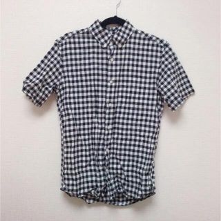 ユニクロ(UNIQLO)のユニクロ チェック メンズ 半袖シャツ(Tシャツ/カットソー(半袖/袖なし))