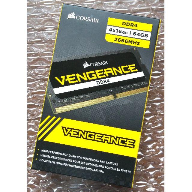 新品 未開封 CORSAIR SO-DIMM DDR4-2666 16GBx4枚VENGEANCE型番