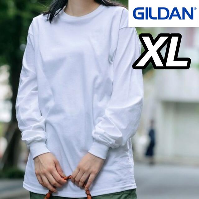 GILDAN(ギルタン)の新品 ギルダン 6oz ウルトラコットン 無地長袖Tシャツ ロンT 白 メンズのトップス(Tシャツ/カットソー(七分/長袖))の商品写真