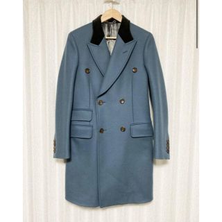 グッチ(Gucci)のGUCCI OVERCOAT ベルベット切替 ダブルチェスターコート 44R(チェスターコート)