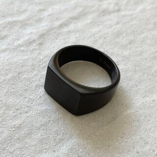 指輪　艶消し加工　長方形 メンズ　リング　マットブラック【55】A(リング(指輪))