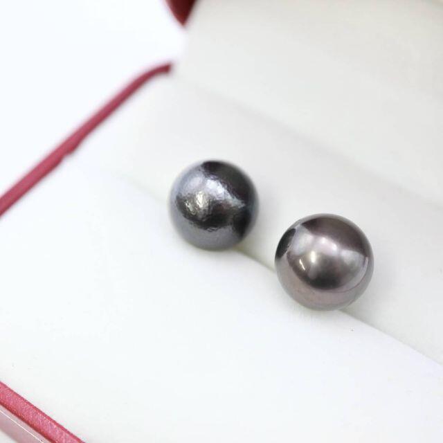 *ジュエリー  ピアス パール タヒチ黒蝶真珠 K14WG 径12.1mm