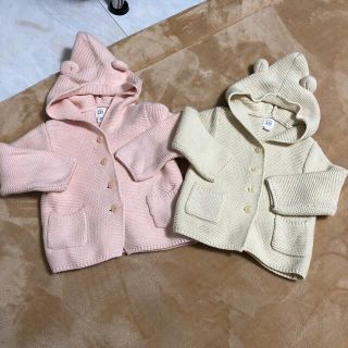 ベビーギャップ(babyGAP)の美品　babygap くま耳カーディガン(カーディガン/ボレロ)