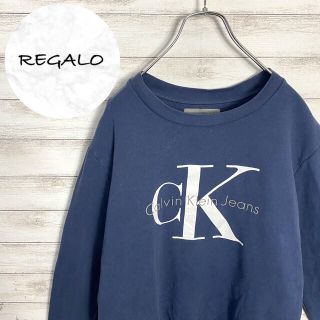 カルバンクライン(Calvin Klein)の【希少デザイン】90sカルバンクラインジーンズ☆プリントデカロゴスウェット(スウェット)