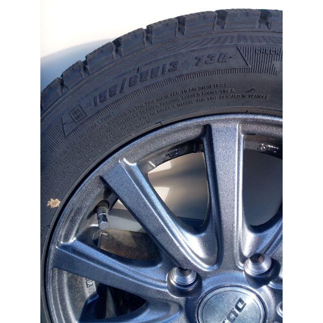 Goodyear(グッドイヤー)の【送料込み】スタッドレスタイヤ＆ホイール 155/65R13 袋メッキナット付 自動車/バイクの自動車(タイヤ・ホイールセット)の商品写真