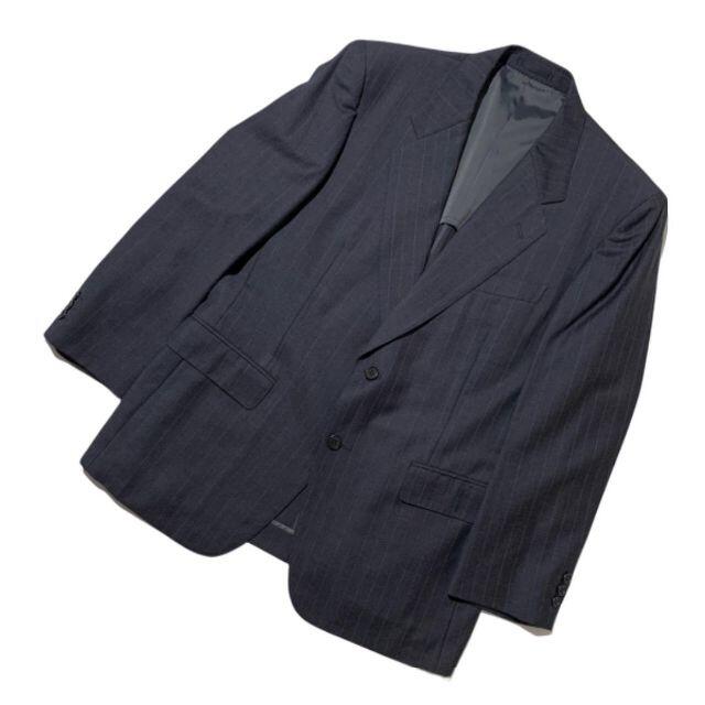日本製 ランバン LANVIN ウール100% スーツ シングル ストライプ-