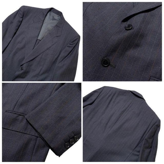 日本製 ランバン LANVIN ウール100% スーツ シングル ストライプ-