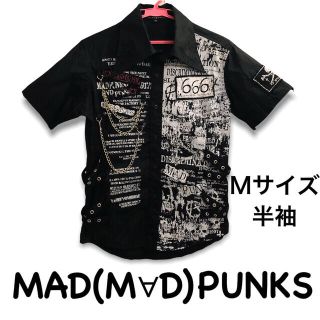 エイチナオト(h.naoto)の【未使用】M∀D MAD PUNK ブラック 半袖 PUNK シャツ ブラウス (シャツ/ブラウス(半袖/袖なし))