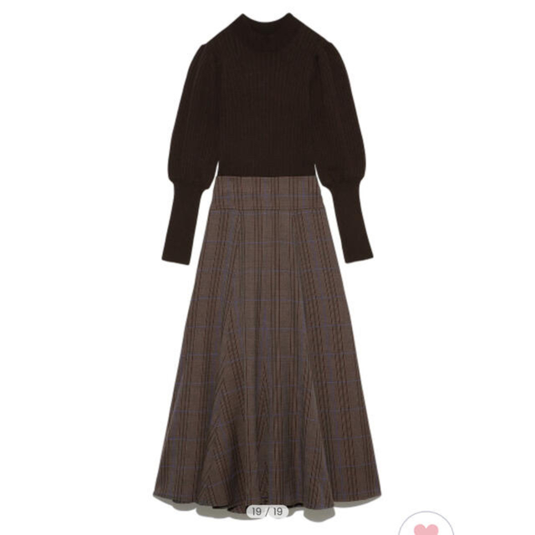 FRAY I.D - FRAY I.D リブニットコンビチェックワンピースの通販 FRAY I.D - FRAY I.D リブニットコンビチェックワンピースの通販