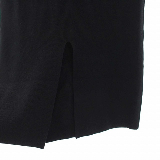 Noble(ノーブル)のノーブル 21AW リブニットタイトスカート ロング スリット F 黒 ブラック レディースのスカート(ロングスカート)の商品写真