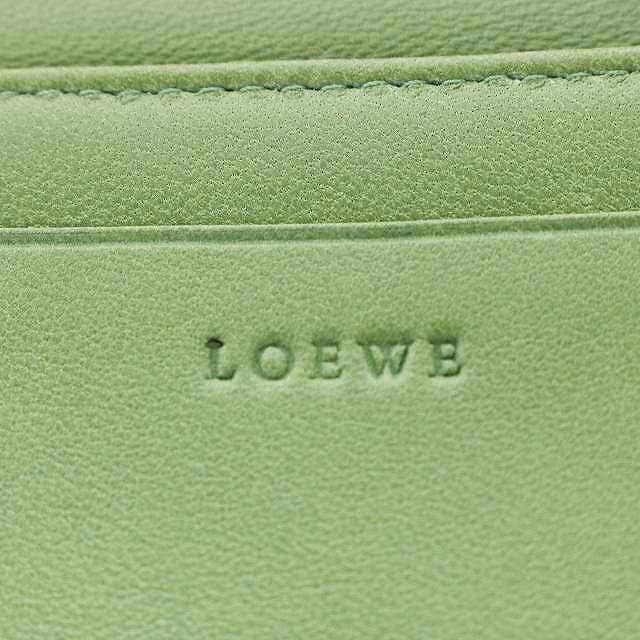 ロエベ LOEWE カードケース 二つ折り ナッパレザー アナグラム 緑
