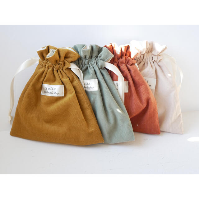 フレンチコーデュロイ ミニ巾着 / 4color