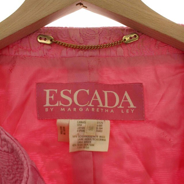 ESCADA(エスカーダ)のエスカーダ ノーカラージャケット 花柄 シルク混 半袖 38 L ピンク レディースのジャケット/アウター(その他)の商品写真