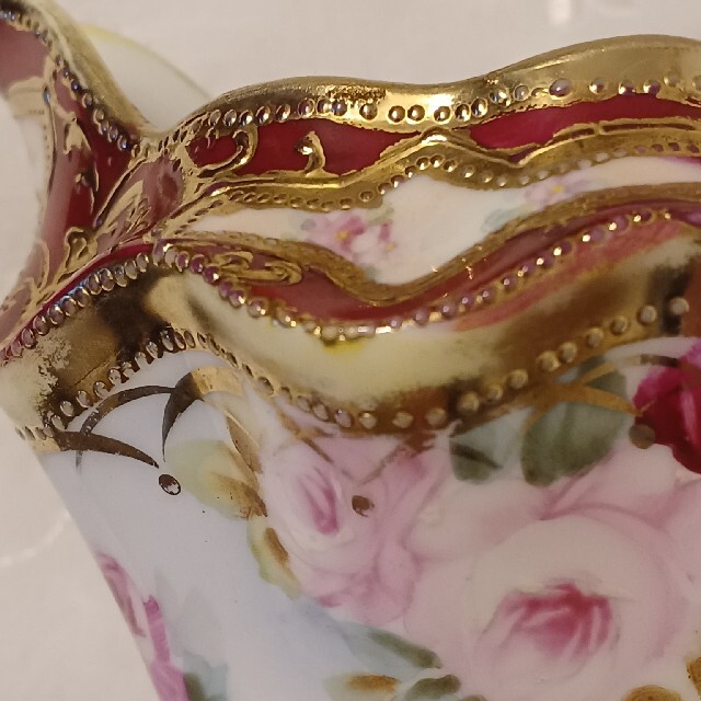 Noritake(ノリタケ)のオールドノリタケ　マルキ印　半分以上金彩ハゲ有り　クリーマー大 エンタメ/ホビーの美術品/アンティーク(陶芸)の商品写真