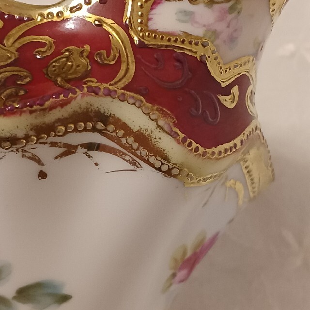 Noritake(ノリタケ)のオールドノリタケ　マルキ印　半分以上金彩ハゲ有り　クリーマー大 エンタメ/ホビーの美術品/アンティーク(陶芸)の商品写真