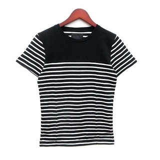 ラウンジリザード(LOUNGE LIZARD)のラウンジリザード Tシャツ カットソー 切替 ボーダー 半袖 1 黒 白(Tシャツ(半袖/袖なし))