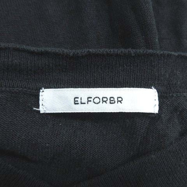 ELFORBR(エルフォーブル)のエルフォーブル ELFORBR ニット カットソー 長袖 Vネック 黒 ブラック レディースのトップス(ニット/セーター)の商品写真