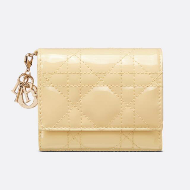 【日本限定】LADY DIOR ロータスウォレット ペールイエロー