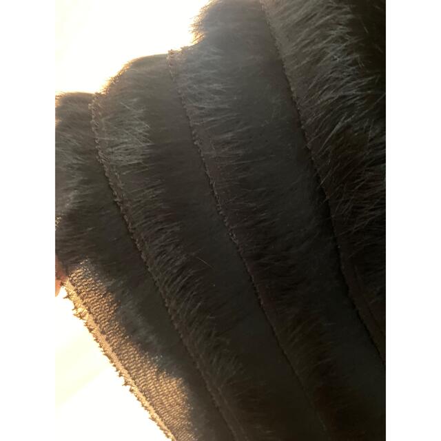 rienda(リエンダ)のリエンダrienda黒ブラックラビットファーコート毛皮リアルジャケットノーカラー レディースのジャケット/アウター(毛皮/ファーコート)の商品写真