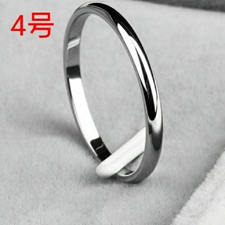 サージカルステンレス ピンキー リング 指輪 シンプル シルバーカラー 4号(リング(指輪))
