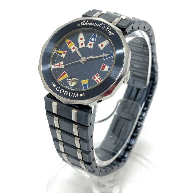 コルム CORUM ガンブルー 39610.30V50 アドミラルズカップ クォーツ 腕時計 SS ブルー×シルバー