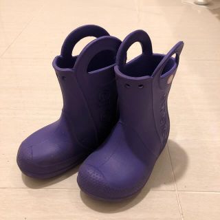 クロックス(crocs)のcrocs レインブーツ　パープル　C9 16.5(長靴/レインシューズ)