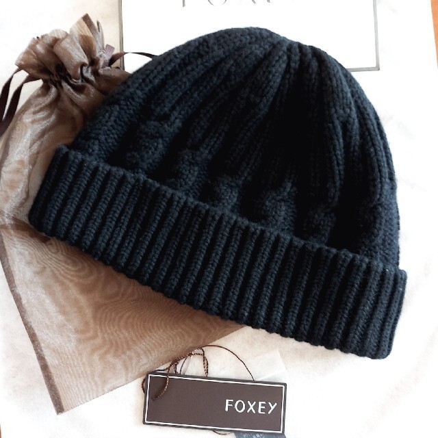 FOXEY(フォクシー)のFOXEY❤【CASHMERE CAP】ブラック レディースの帽子(ニット帽/ビーニー)の商品写真