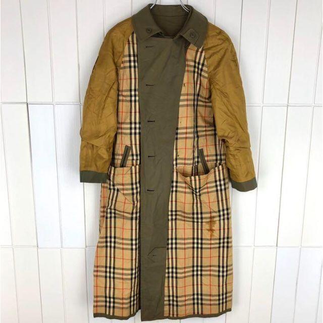 バーバリー トレンチコート ノバチェック 玉虫色 90s ゆるだぼ スプリング