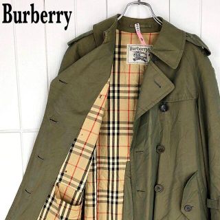 日本製27万美品カーキグリーン☆重厚バーバリーロンドンメンズ180 3XL
