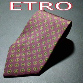 エトロ(ETRO)の【美品】ETRO  小紋 ネクタイ イタリア製 ワインレッド(ネクタイ)