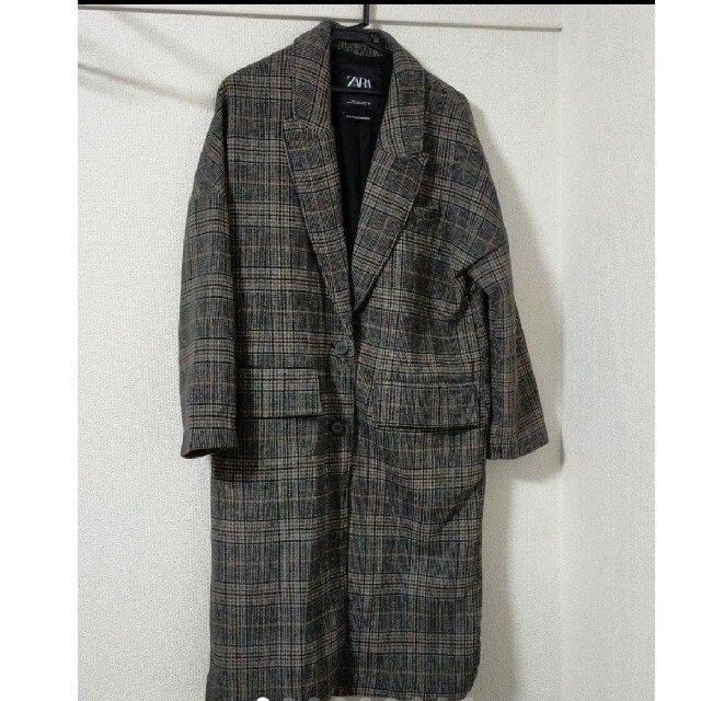 ZARA(ザラ)のザラ　チェスターコート　オーバーサイズ　ロングコート　M レディースのジャケット/アウター(チェスターコート)の商品写真