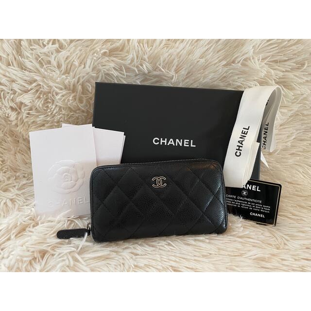 CHANEL✨キャビアスキン✨セブルガ✨シルバーホワイト✨二つ折り財布