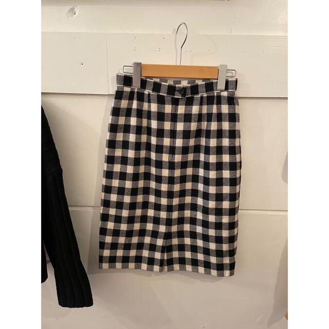 us vintage wool check skirt.