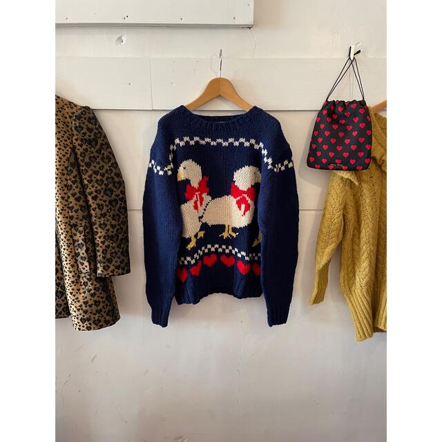 値下げ????????us vintage wool rich duck knit.