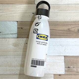 イケア(IKEA)のイケア IKEA限定★ホワイト。ロゴ＆バーコードプリント水筒。1点(容器)