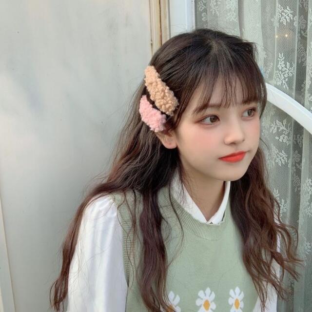 ビッグサイズ ふわふわ ヘアピン ヘアクリップ パッチンピン 2個 ビッグサイズ ふわふわ ヘアピン ヘアクリップ パッチンピン 2個