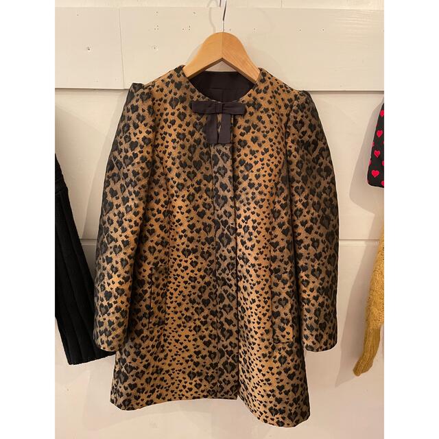 RED VALENTINO(レッドヴァレンティノ)のRED VALENTINO heart leopard coat. レディースのジャケット/アウター(ロングコート)の商品写真