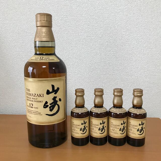 サントリー(サントリー)のサントリー 山崎12年700ml 1本・山崎12年50mlミニボトル 4本 食品/飲料/酒の酒(ウイスキー)の商品写真