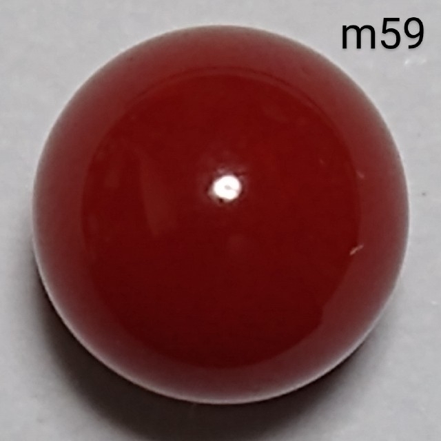 いいね感謝m59 血赤 煌珊瑚 片穴 球 8.7 mm 4.60 ct