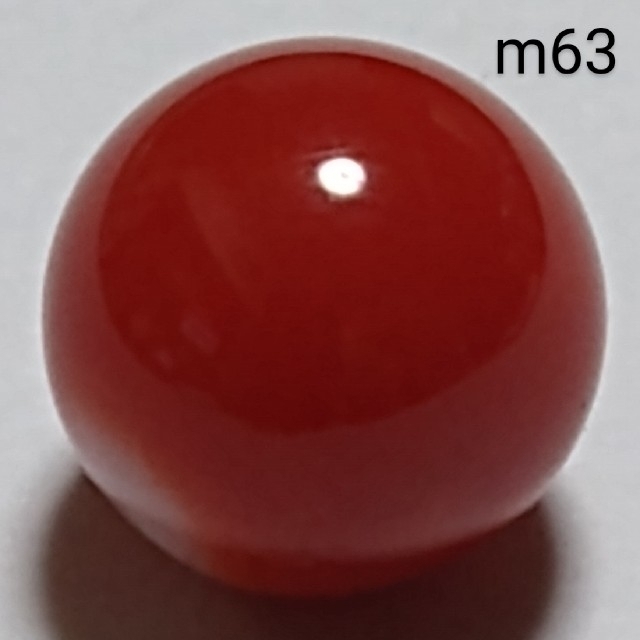 m63 赤珊瑚 煌珊瑚 片穴 球 8.6 mm 4.35 ct 0.87 g レディースのアクセサリー(リング(指輪))の商品写真