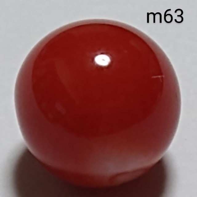 m63 赤珊瑚 煌珊瑚 片穴 球 8.6 mm 4.35 ct 0.87 g レディースのアクセサリー(リング(指輪))の商品写真