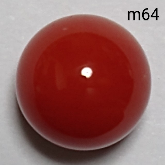 m64 赤珊瑚 煌珊瑚 片穴 球 8.5 mm 4.35 ct 0.87 g レディースのアクセサリー(リング(指輪))の商品写真