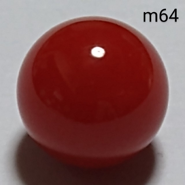 m64 赤珊瑚 煌珊瑚 片穴 球 8.5 mm 4.35 ct 0.87 g レディースのアクセサリー(リング(指輪))の商品写真