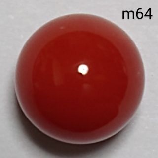 m64 赤珊瑚 煌珊瑚 片穴 球 8.5 mm 4.35 ct 0.87 g(リング(指輪))